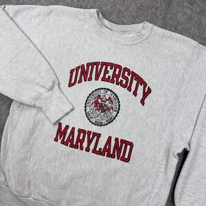 VTG Champion Sweatshirt Mens XL Gray University of Maryland Reverse‎ Weave 90s